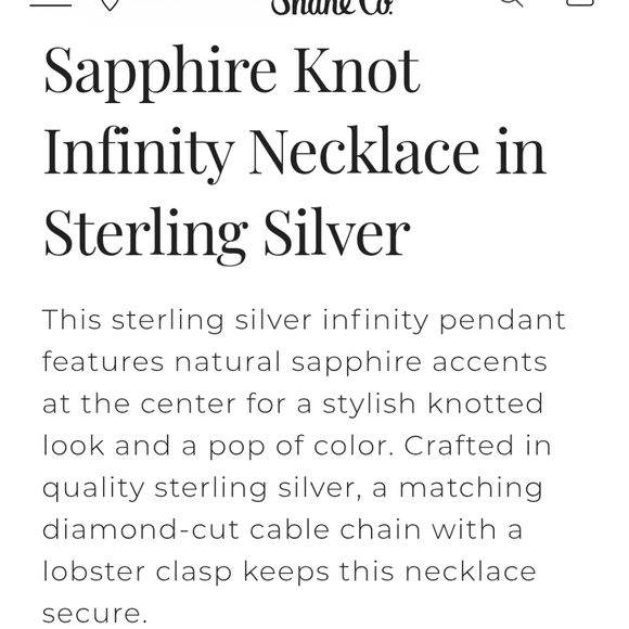 Sapphire Knot Infinity Necklace in Sterling Silver - Picture 4 of 7